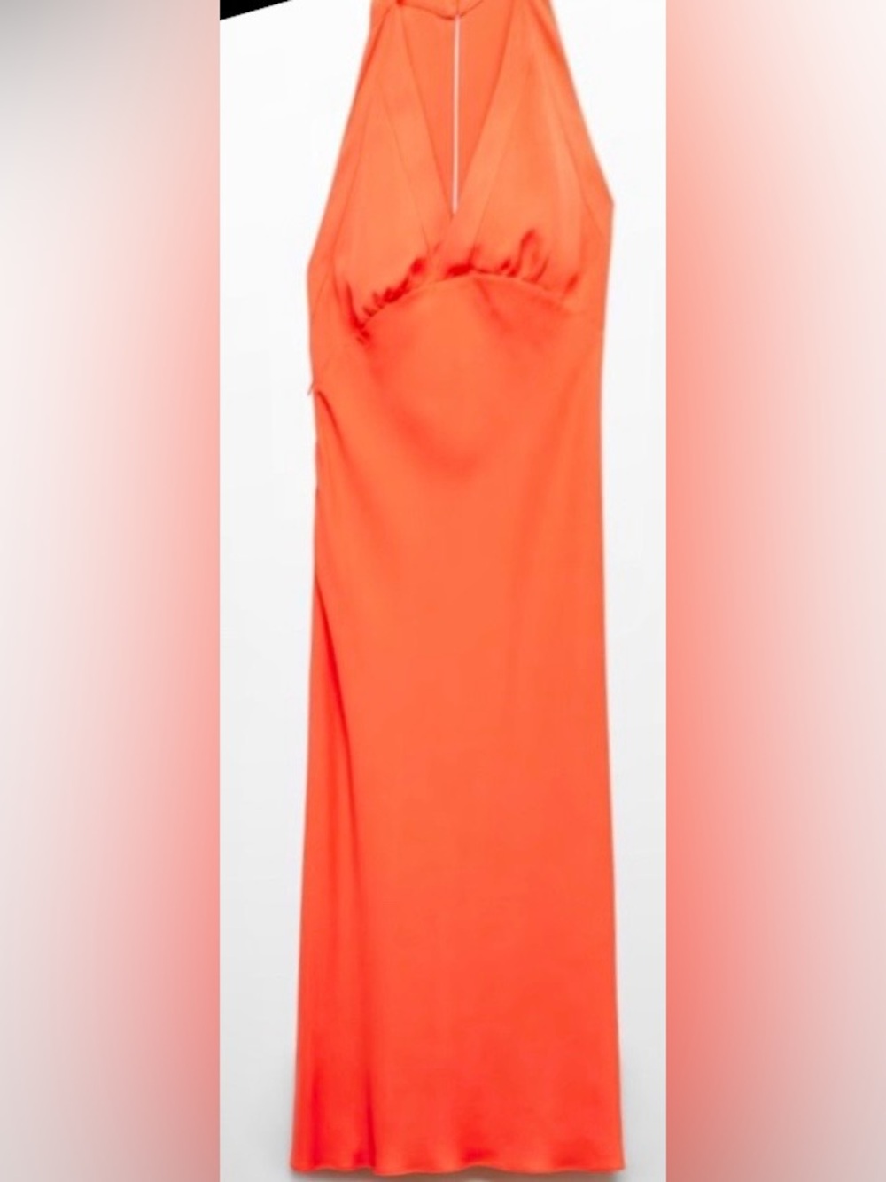 MANGO Wrap Back Midaxi Dress/Orange/Halter - Size XL (12)